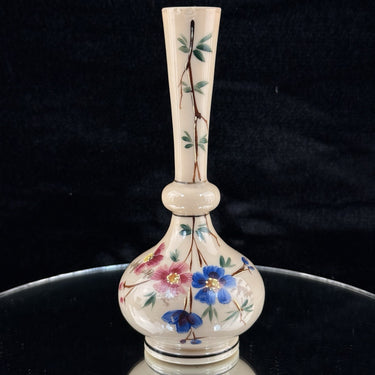 Antique Milk Porcelain Bud Vase Floral Branch Art Nouveau Style decor China0