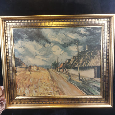 Continental School Gold Framed Print on Canvas Vintage 20