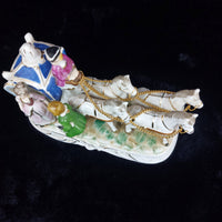 Thumbnail for Porcelain horse- marriage proposal scene 70s Drawn Carriage Vintage Music Box.4