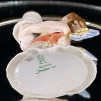 Thumbnail for Antique German Dresden Cherub Candle Holder Figurine Winged Putto 3.5” Repaired12