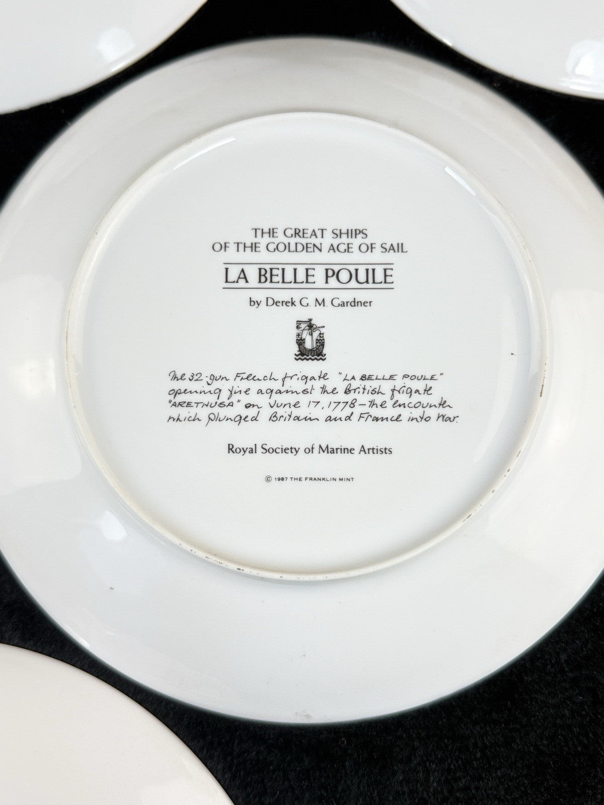 Franklin Mint Great Ships Set of 6 Plates Golden Age of Sail by Derek Gardner13