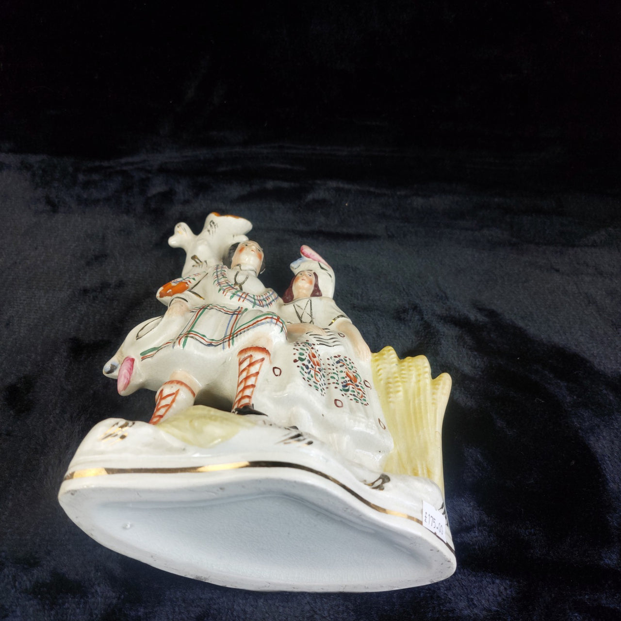 LARGE Victorian c1880 Staffordshire Spill Vase Robert Burns and His Mary White14
