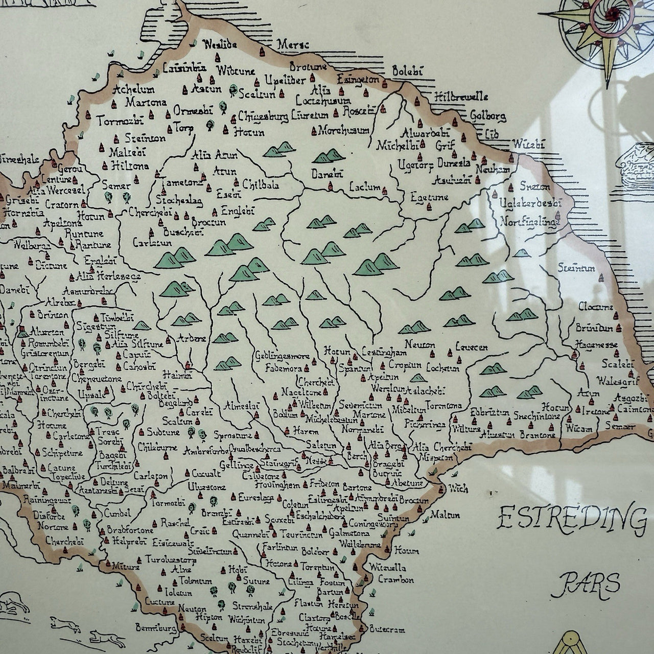 Domesday England 1086 framed Map  Euruicscire Nortreding by Garnons Williams10