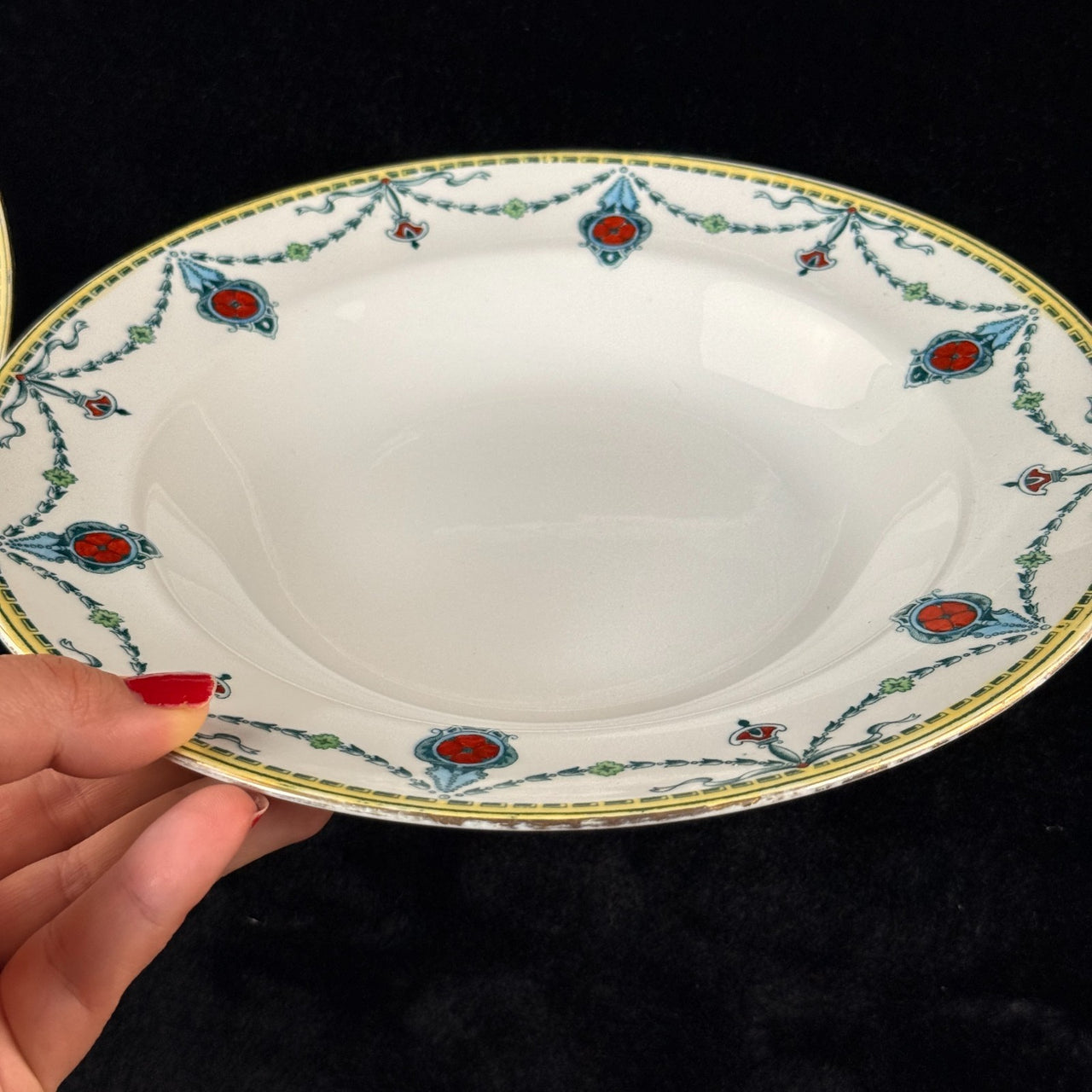 Large Lot of 6 Antique/Vintage Devon Ware (S. F. & Co.) CECIL 1204 Dish & Plates4