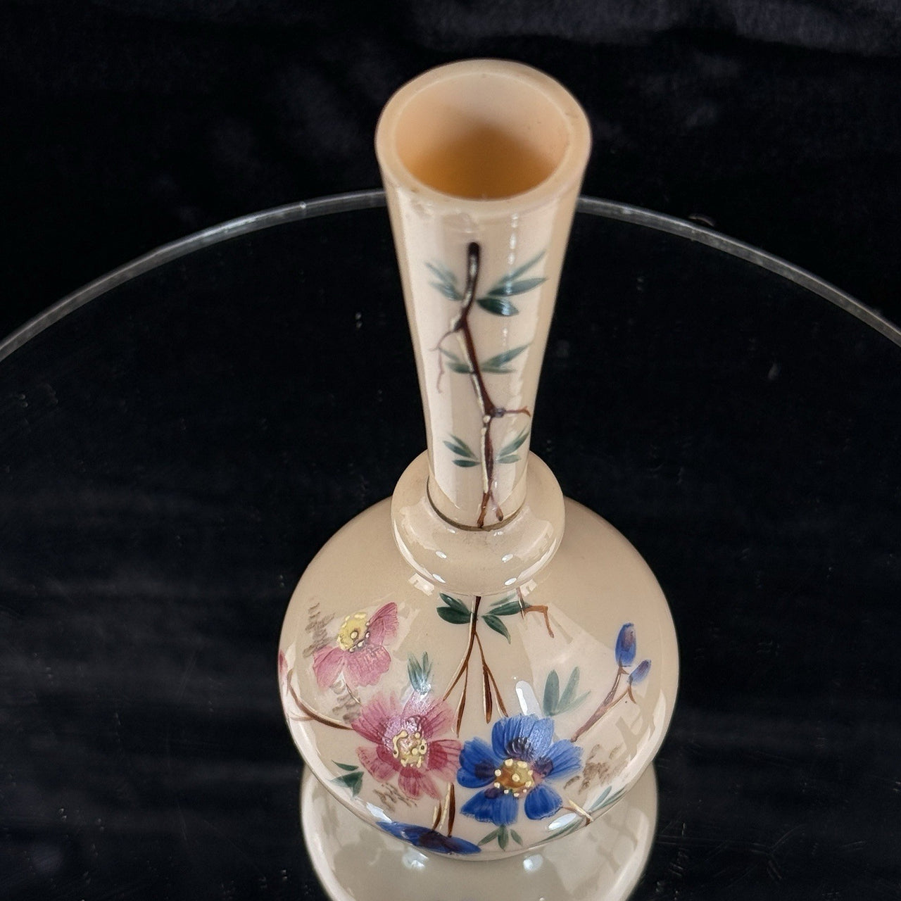 Milk Antique Porcelain Bud Vase Floral Branch Art Nouveau Style decor China7