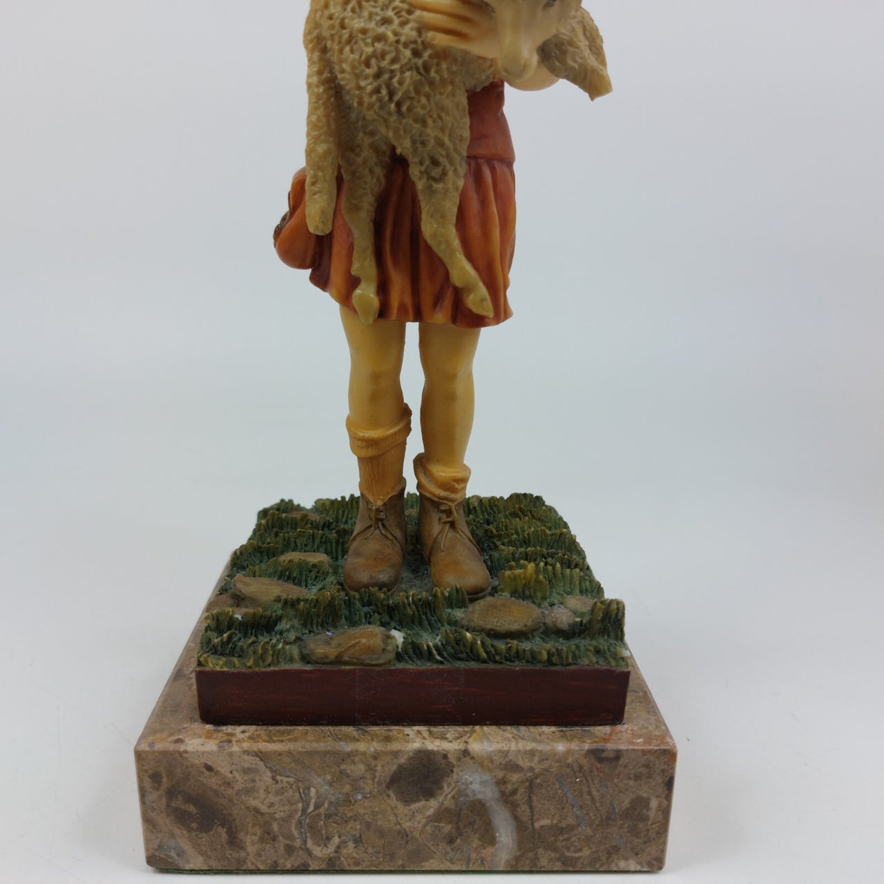 Resin Figurine of Girl Holding Lamb on Marble Base 1455 gr 9.75" decor.5