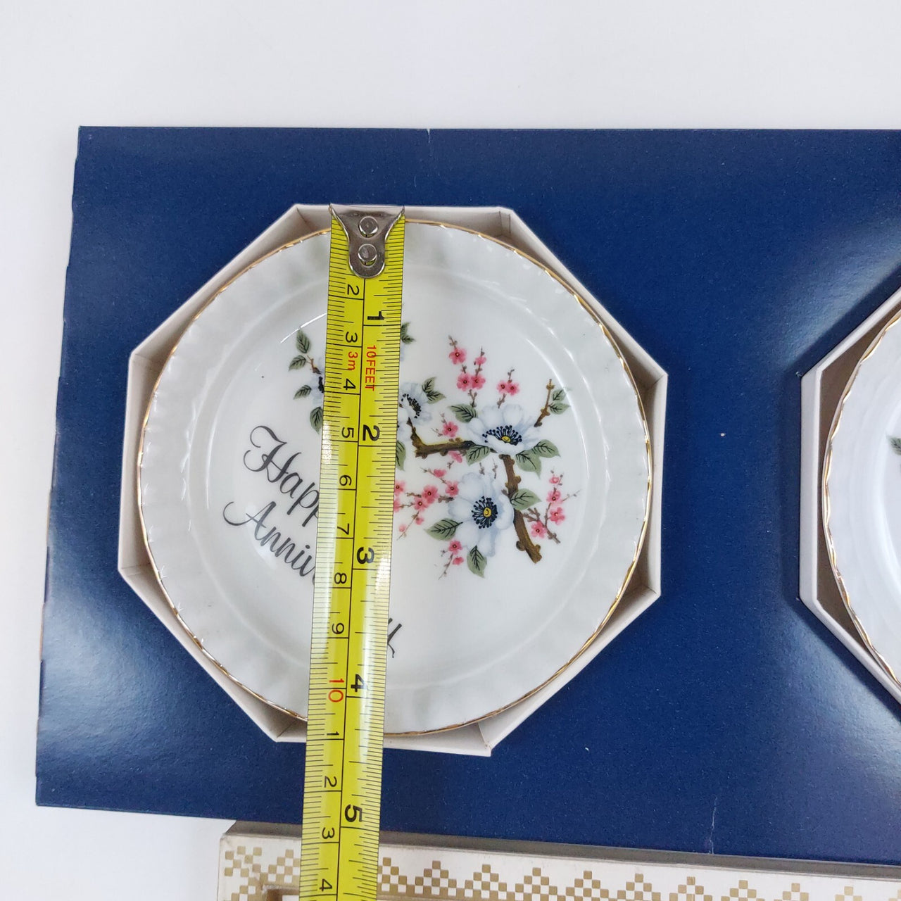 Swiss Coasters Handkerchiefs porcelain anniversary Set gift AJL Stoke-onTrent12