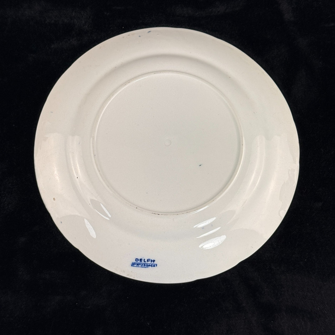 Delph & Blue White Transferware Plates Sailboat Scene x2 Antique, 1890s decor UK11