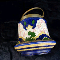 Thumbnail for Early Biscuit cookie Jar 1900's William Wood & Co. Enamel & Brass Antique Type10