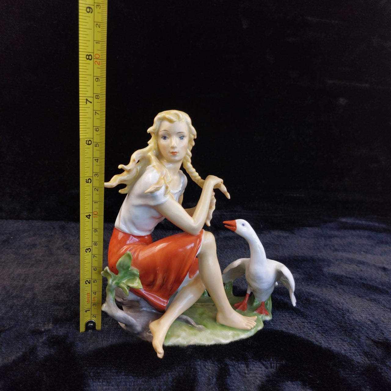 Kaiser W Germany Porcelain Figurine Girl Goose 7 in – Good, Hand Painted Medium.2