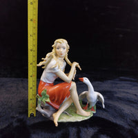 Thumbnail for Kaiser W Germany Porcelain Figurine Girl Goose 7 in – Good, Hand Painted Medium.2