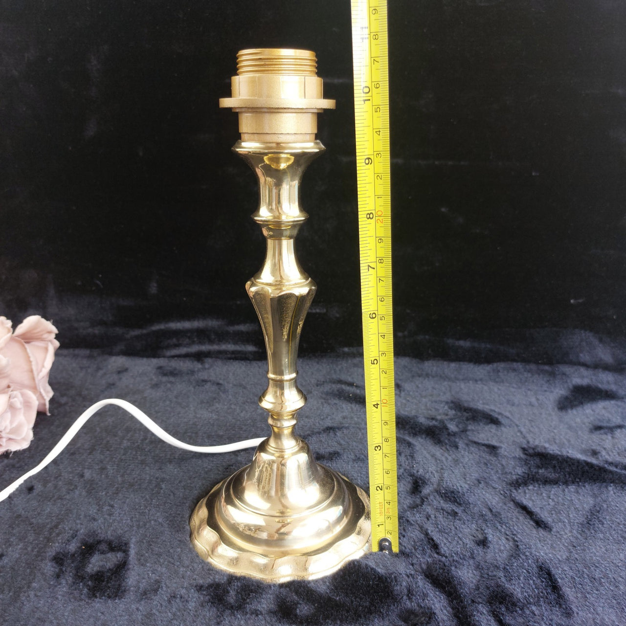 Good Italian Table Brass Lamp â Vintage Mid-Century Candlestick Style 11 "1