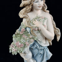 Thumbnail for Giuseppe Armani Spring Florence Lady Flowers Figurine 0181C Italy HomeDecor 199211