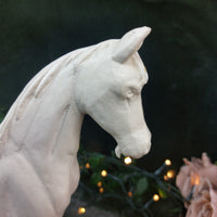 Thumbnail for Hand Carved Wooden Horse Figurine â Nose Damage- Rustic Decor Sculpture Orname11