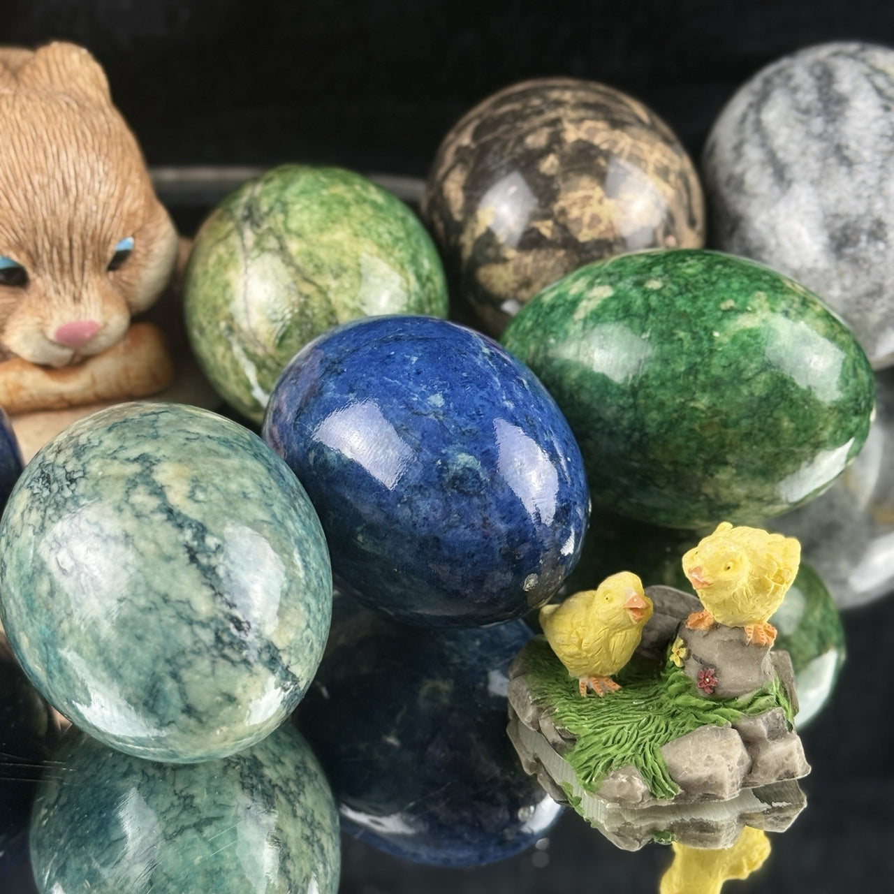 Marble Stone Eggs Set of 10 Polished Natural Onyx Alabaster Easter Decor6