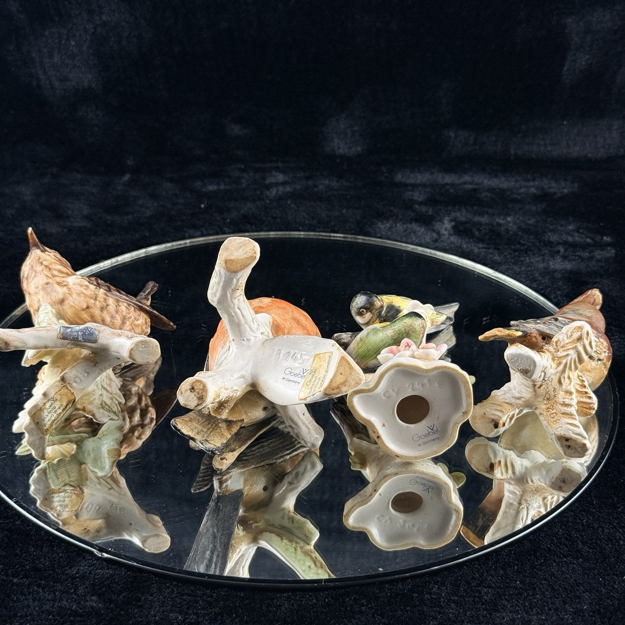 4* Goebel Vintage Bird Figurines 1960s W Germany HandPainted Porcelain Bird Lot4