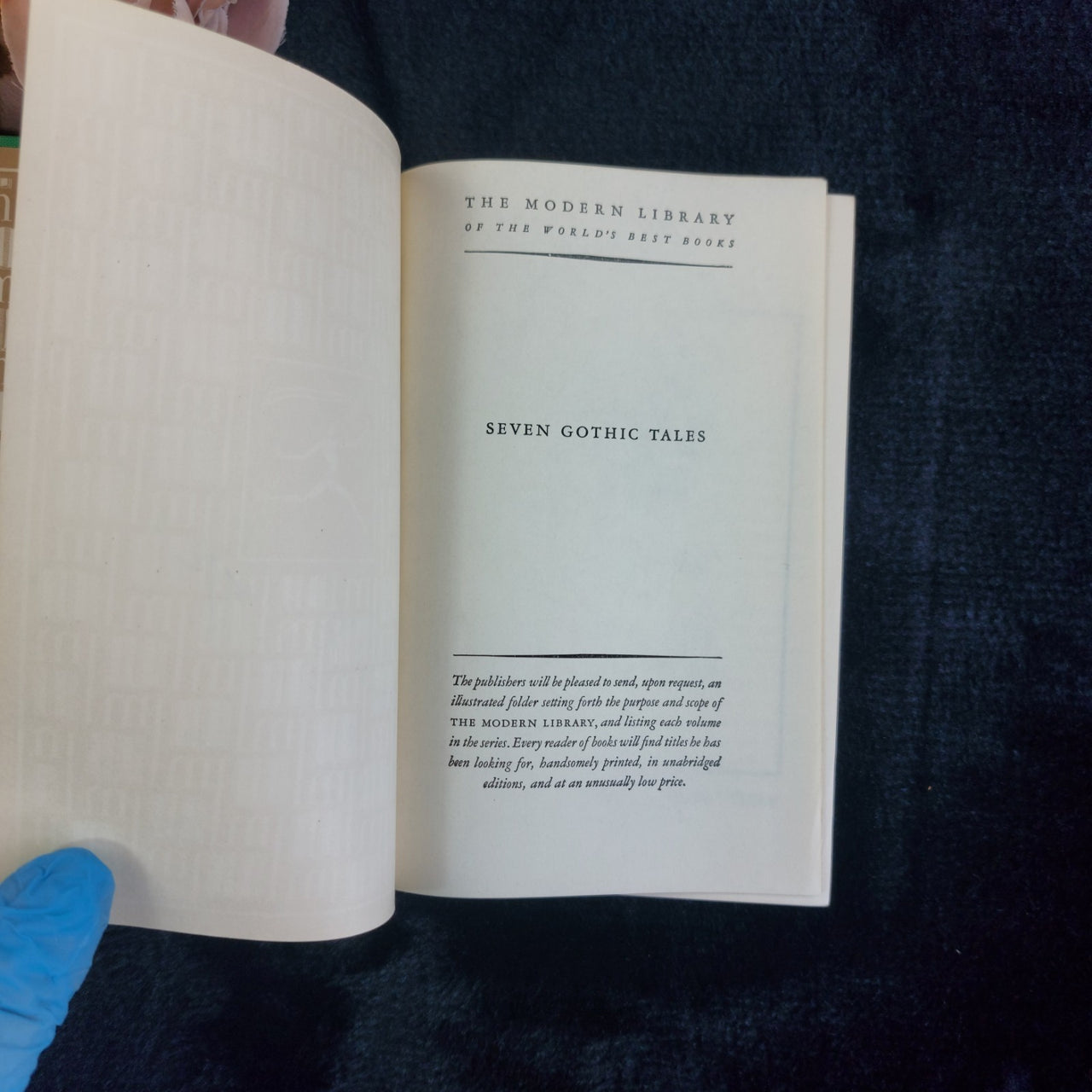 Modern Library  Seven Gothic Tales Isak Dinesen Green Cloth 1960s Vintage dec US3