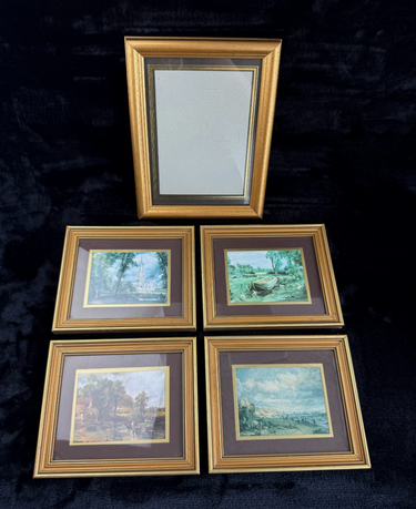A Collection of Classic Art: Vintage Constable Landscape Prints & frame Set of 51