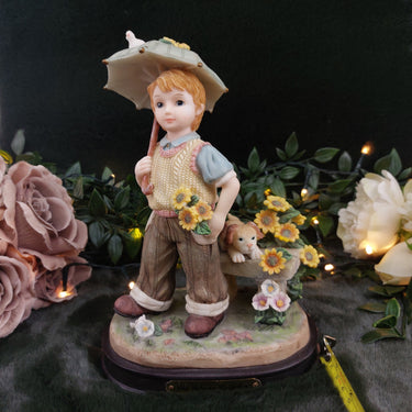 2000Juliana Collection Boy with Umbrella Figurine Porcelain United Kingdom.1
