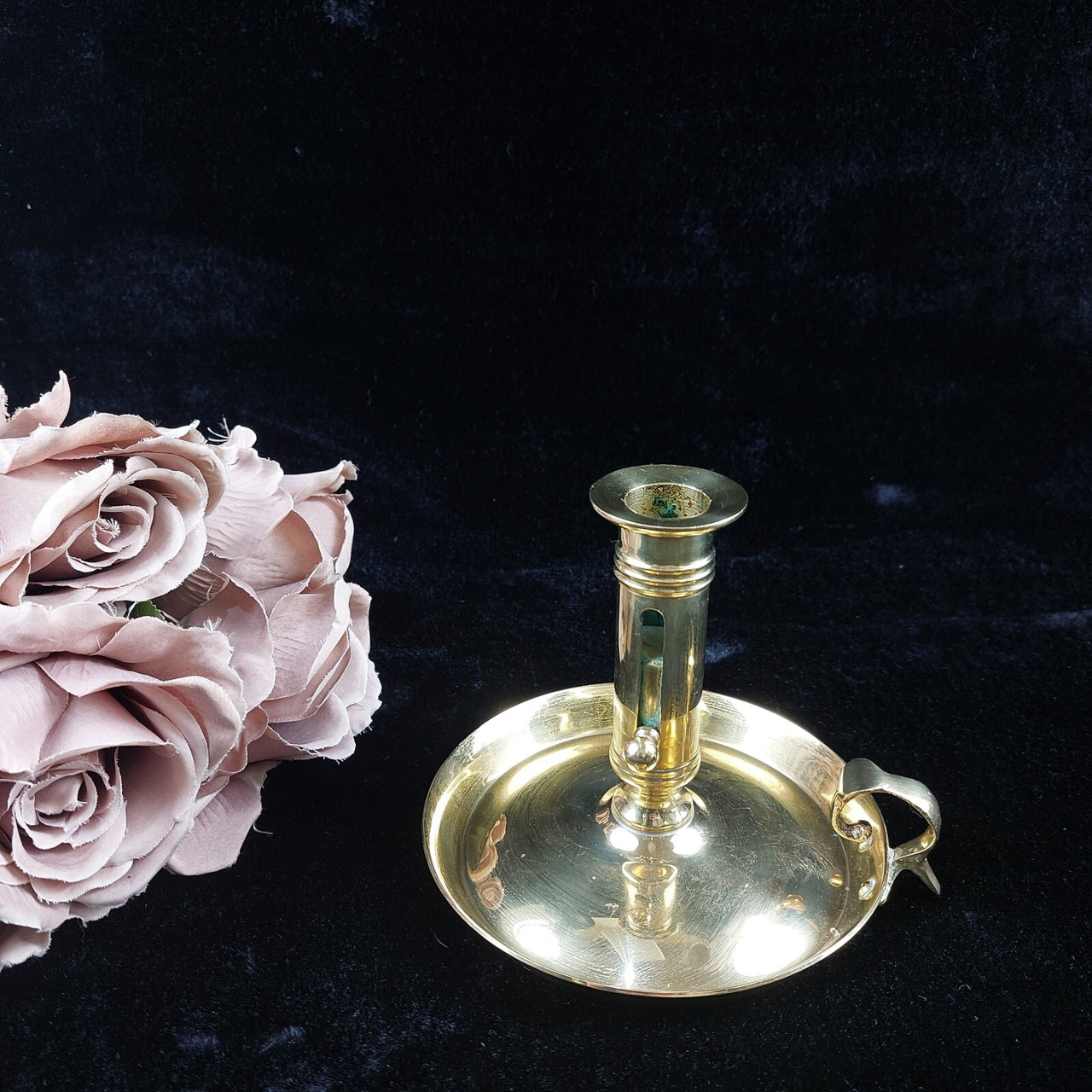 Brass Chamberstick Candle Holder Adjustable Push-Up Tone Gold Design Collectable4