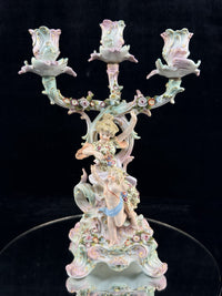 Thumbnail for Antique Dresden Meissen Style Sitzendorf Porcelain Candelabra 19th Century Decor1
