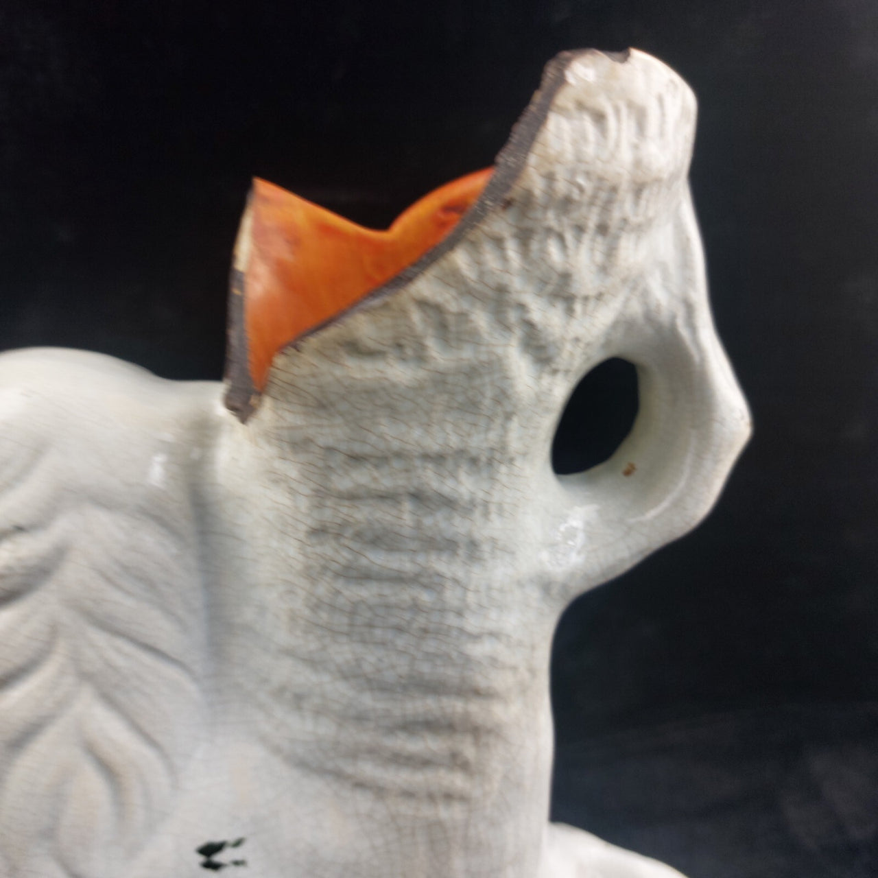 Rare Antique Dog Staffordshire Pair 13â Mantle porcelain Victorian decor White13