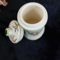 Thumbnail for Vintage Zier Dose Floral Ceramic Lidded Trinket Box Jar Original Box 13cm White 3