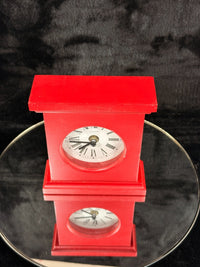 Thumbnail for Mayfair & Co Red Mantel Clock Quartz Roman Numerals Retro Shelf Clock 20cm Batte4