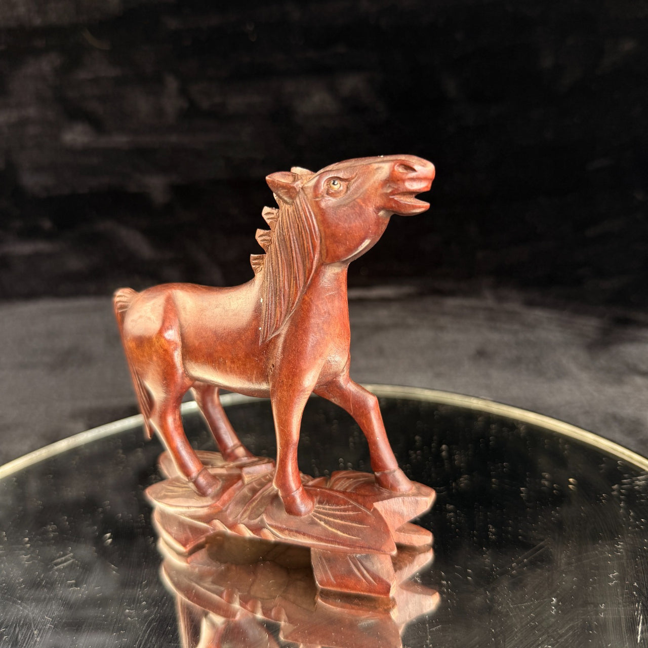 Set of 3 Vintage Hand-Carved Wooden Horses – Rustic Folk Art Figurines Ornament7
