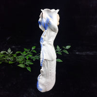 Thumbnail for Antique German Bisque Porcelain  Candle Holder Figurine – Blue & Gold Accents 9