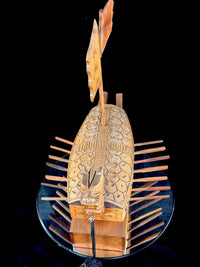 Thumbnail for Handmade Korean Turtle Ship Model Geobukseon War Boat Wood 15” Dragon Head Korea5
