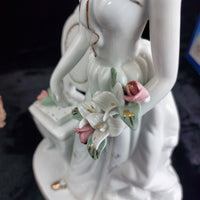 Thumbnail for Porcelain Lady Figurine with Chair –  Elegant white ornoment 31cm6