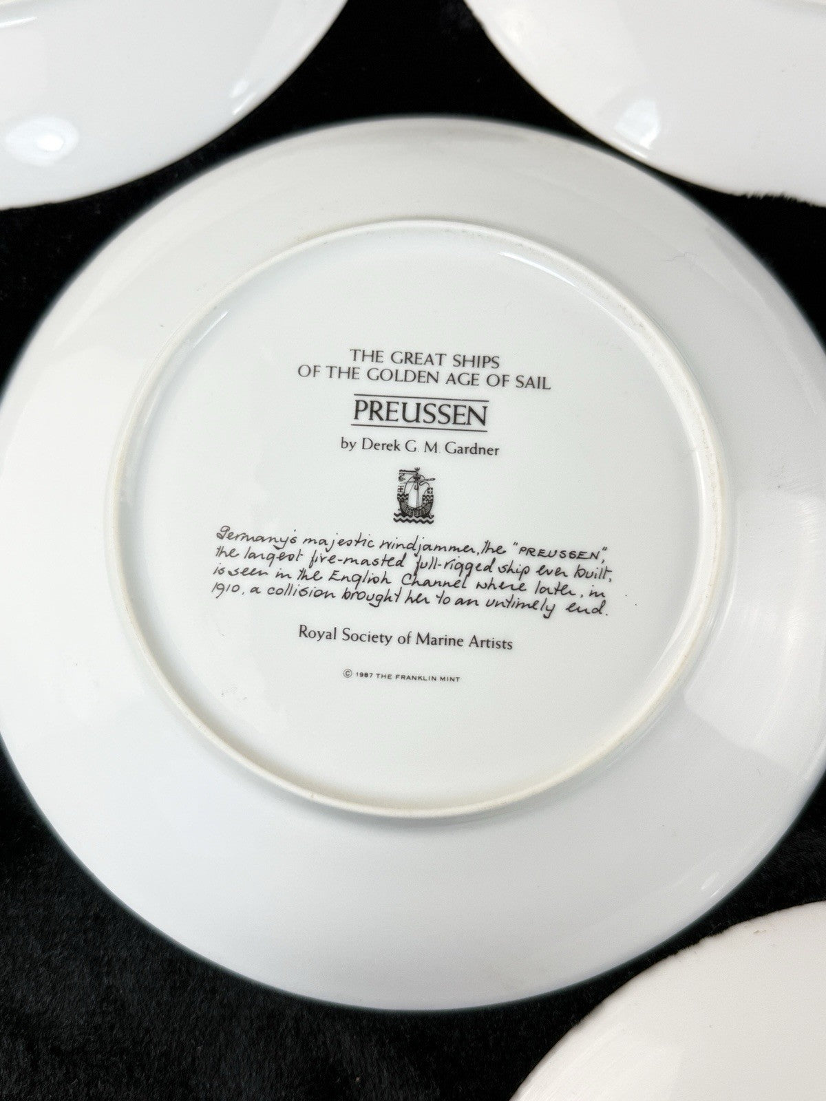 Franklin Mint Great Ships Set of 6 Plates Golden Age of Sail by Derek Gardner12