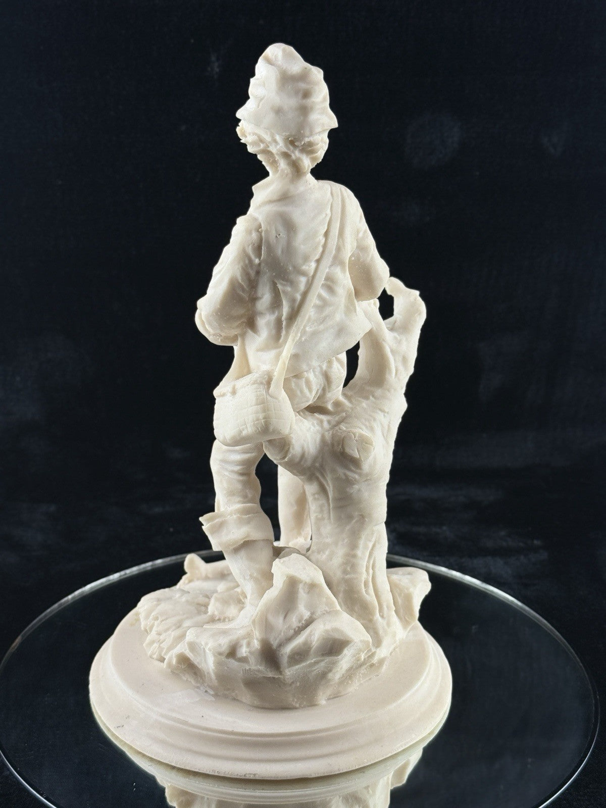 Antique , Late 19th Century Parian Ware Style Fisherman Figurine 2.13kg 12in dec7
