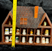 Thumbnail for Vintage Thimble Porcelain Collection x40 with 2 Wooden Display Racks Travel Souv2