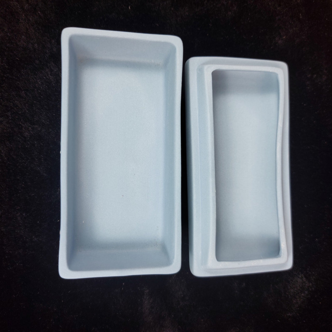 Wedgwood Blue Jasperware - Trinket Box & Plate Set Rectangular Pottery/ Ceramic5