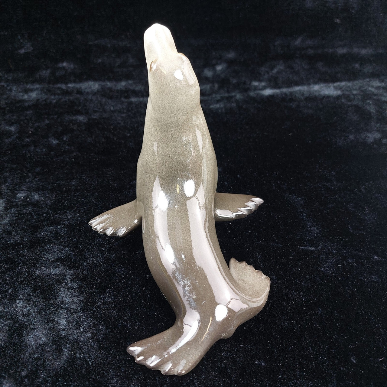 1980s Lomonosov Sea Lion Figurine USSR Porcelain - Marine Life Sculpture Glazed.3