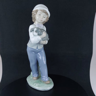 Lladró Nao 'Best Buddies' Porcelain Figurine - Boy & Puppy, 7¾ Inches.0