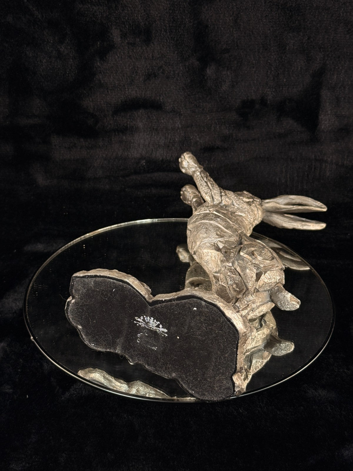 Edge Sculpture Metallic Boxing Hare Statue by Andrew Hull Metal Finish 13" large7