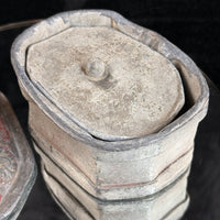 Thumbnail for Antique 19th Century Stone Trinket Box Red Floral Relief Lid 5