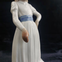 Thumbnail for NAO by Girl Lladro with Dog Figurine Spain 1987 White Blue Dress 9.5