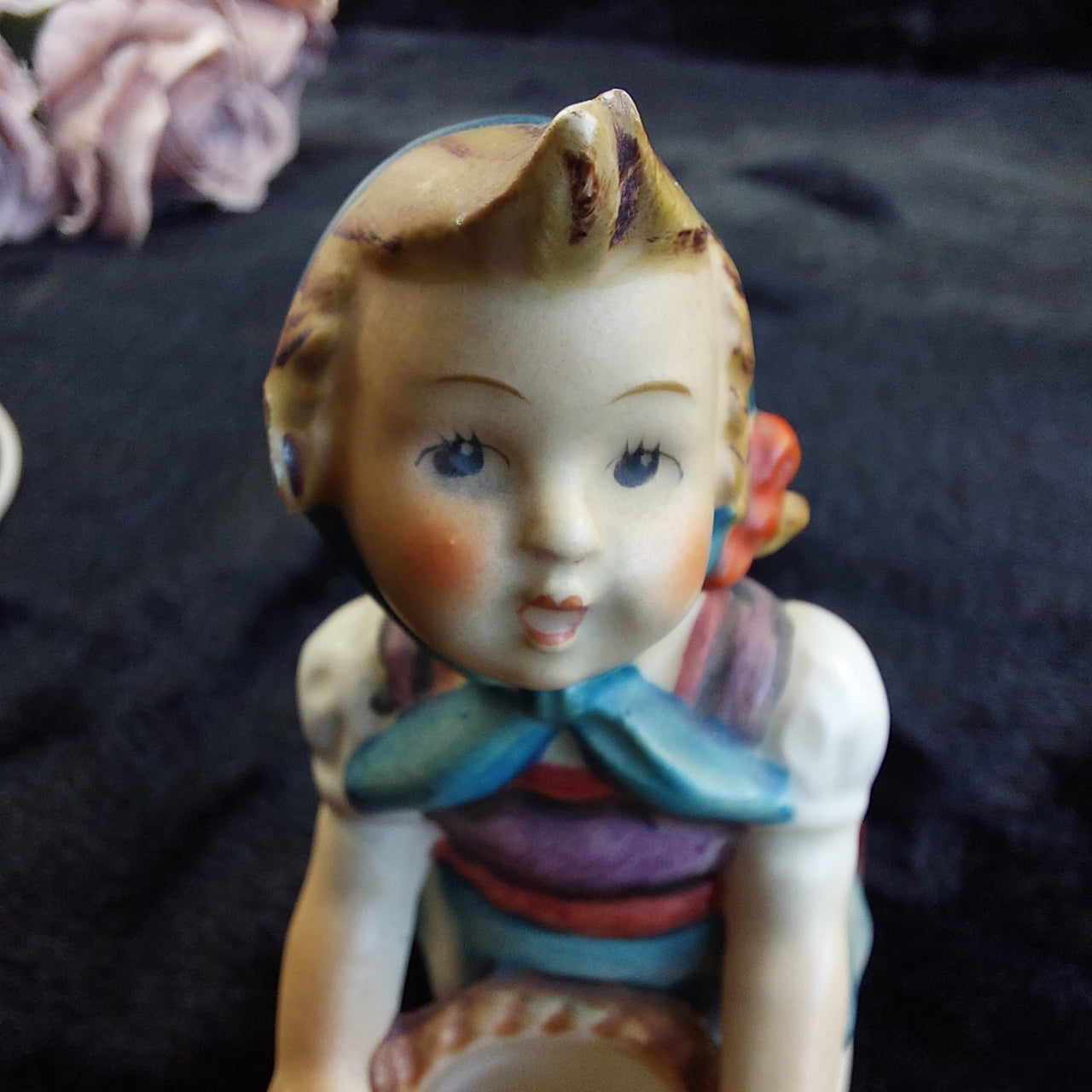 Goebel Girl Hummel With Basket Tree Scene Figurine W Germany Vintage see the pic8