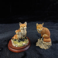 Thumbnail for Border Fine Arts Fox Figurines: Fox & Cub, Vantage Point, damage ear 1990 & 19940