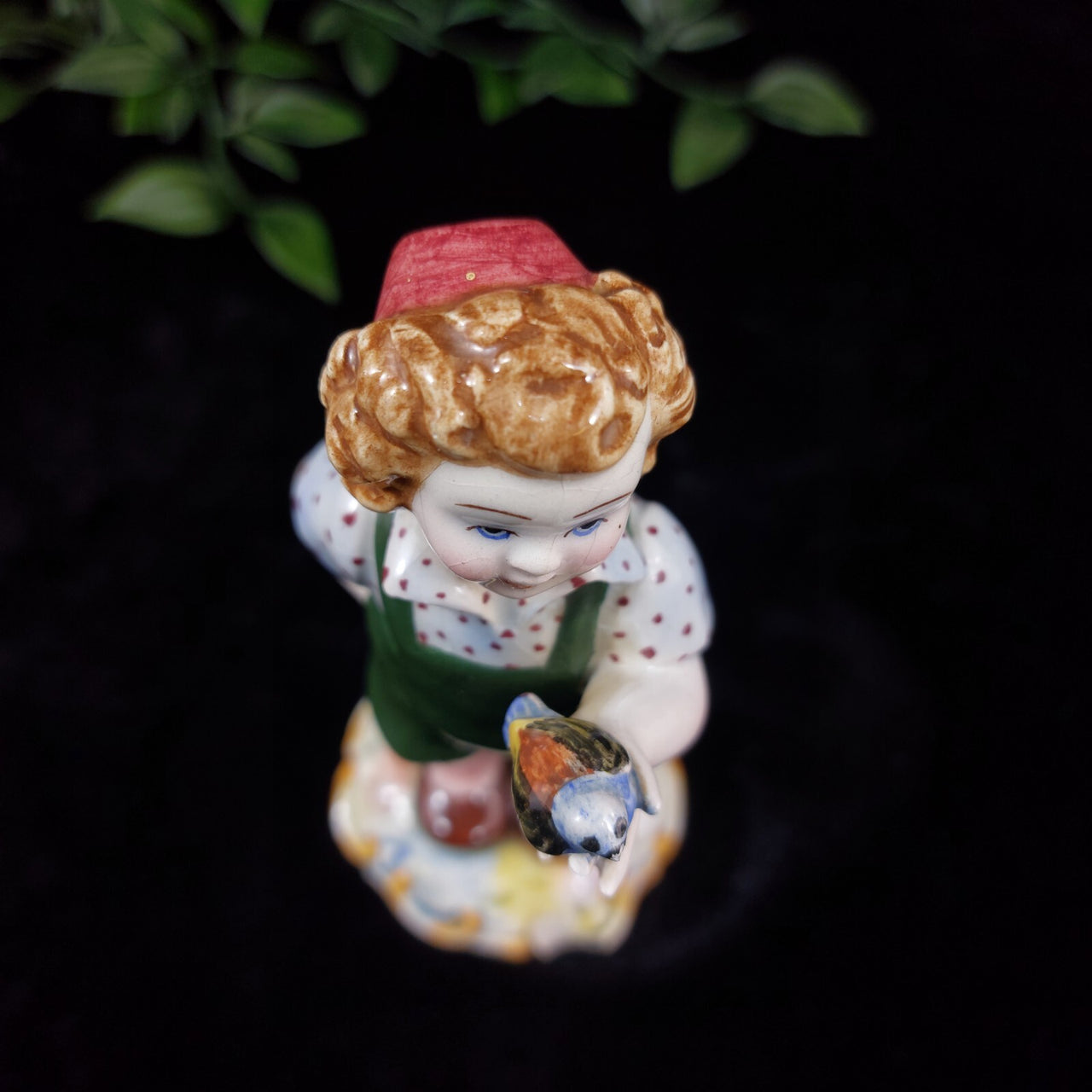 Vintage Italian Porcelain Figurine Mid Century Bird Boy Damaged Beak Ornament7
