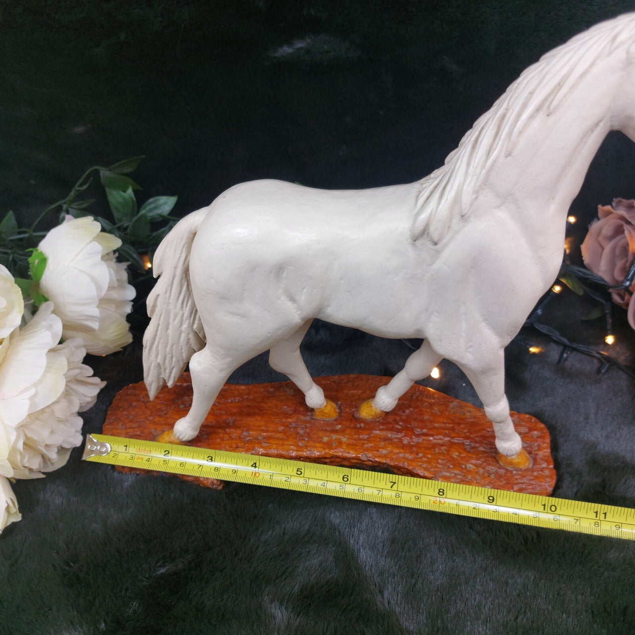 Hand Carved Wooden Horse Figurine â Nose Damage- Rustic Decor Sculpture Orname3