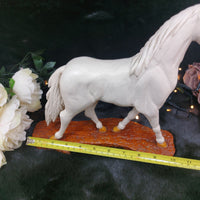 Thumbnail for Hand Carved Wooden Horse Figurine â Nose Damage- Rustic Decor Sculpture Orname3