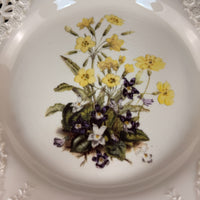 Thumbnail for Royal Creamware Floral Gift Primroses Poppies Plates x2 Ltd Ed 10.5