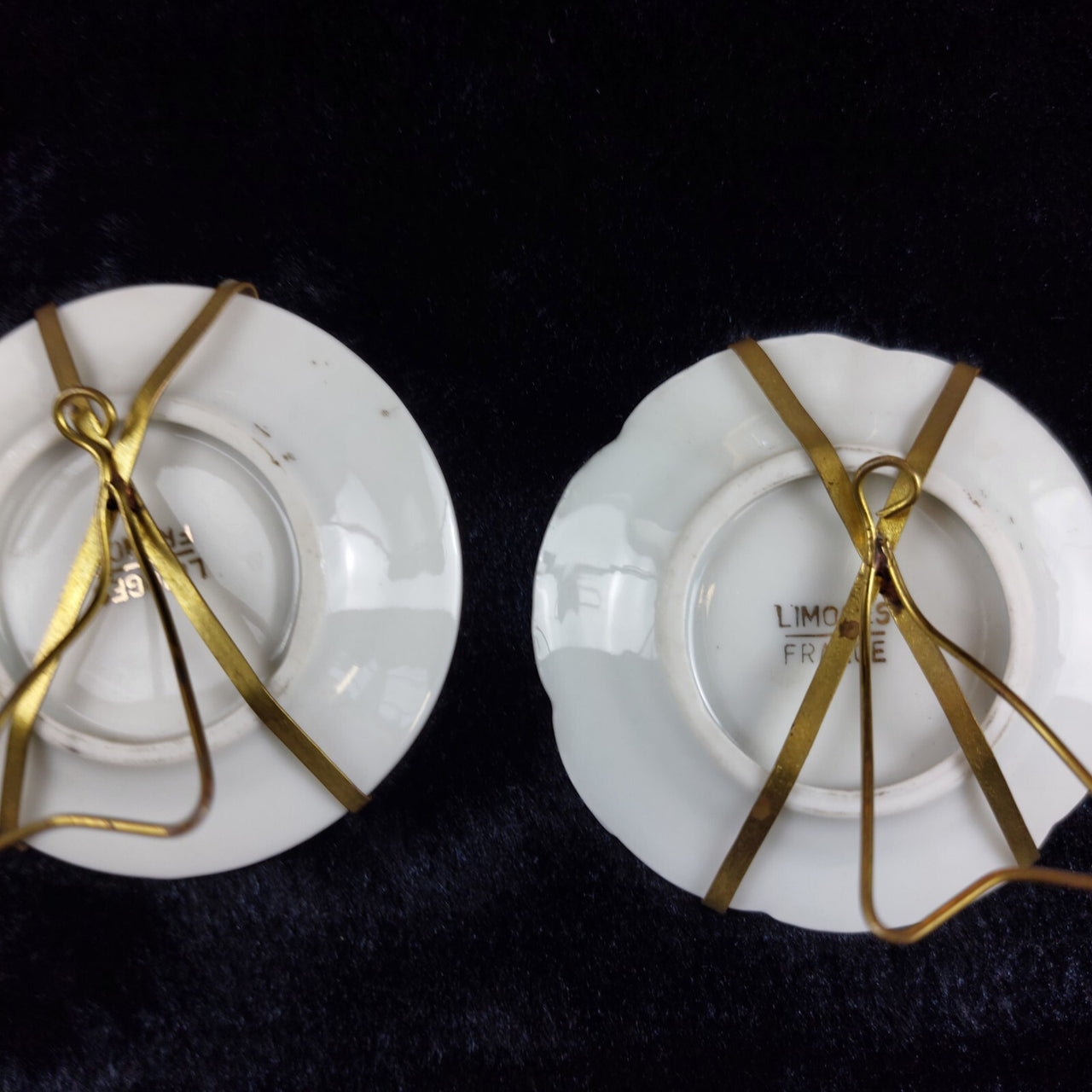 Limoges Royal Blue  Glaze & Decorative Plate  Miniature Porcelain  Wall 3 Plates14