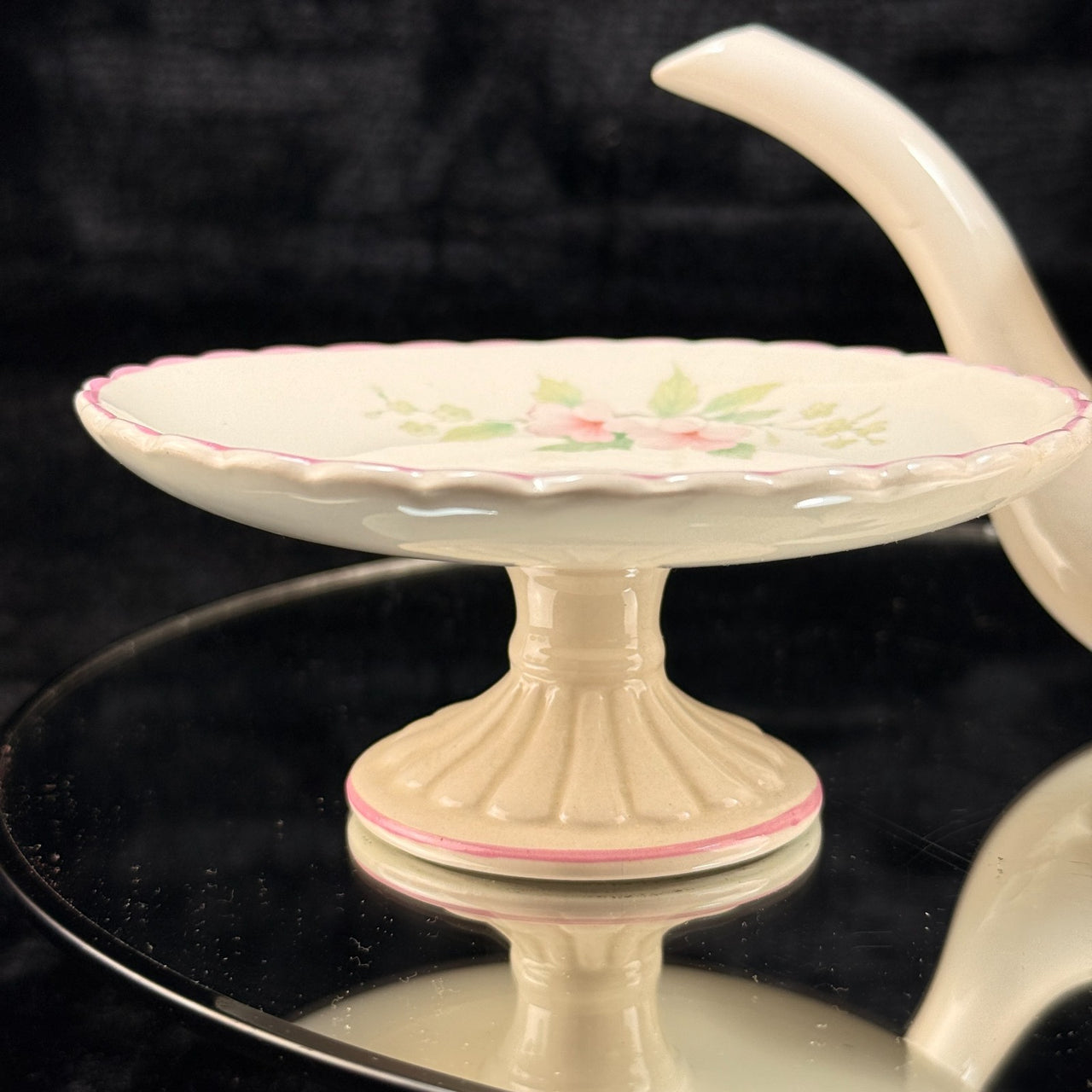 Hammersley Floral Mini Watering Can & Burleigh Pedestal Cake Stand Porcelain Set13