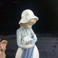 Thumbnail for Nao by Lladro Girl lady Figurine 10in 1991 Lamb Bonnet Baby see hat decor Lladró2